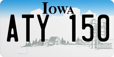 IA license plate ATY150