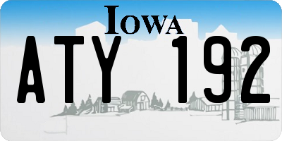 IA license plate ATY192