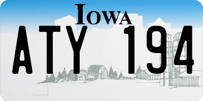 IA license plate ATY194