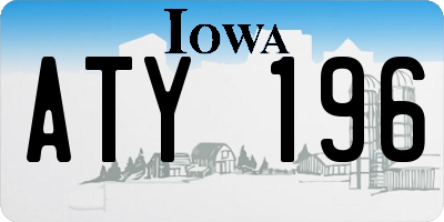 IA license plate ATY196