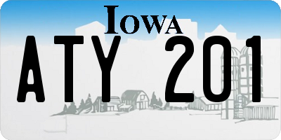 IA license plate ATY201