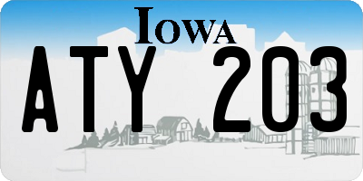 IA license plate ATY203