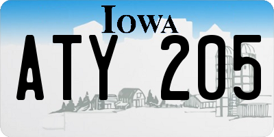 IA license plate ATY205