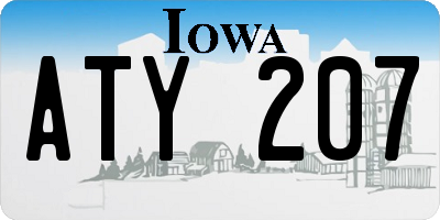IA license plate ATY207