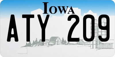 IA license plate ATY209