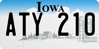 IA license plate ATY210