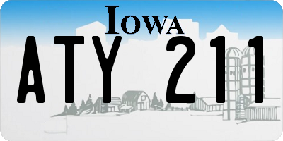 IA license plate ATY211
