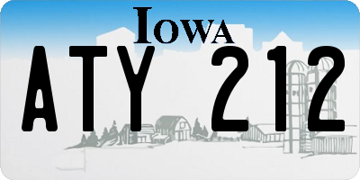 IA license plate ATY212