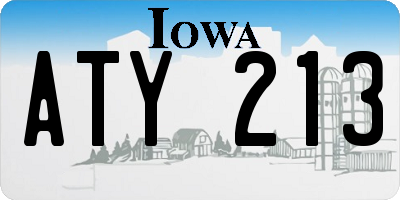 IA license plate ATY213