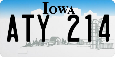 IA license plate ATY214