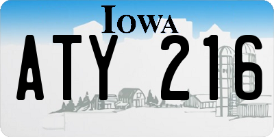 IA license plate ATY216