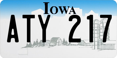 IA license plate ATY217
