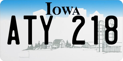 IA license plate ATY218