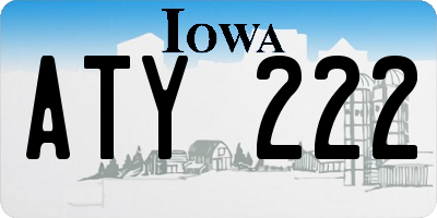 IA license plate ATY222