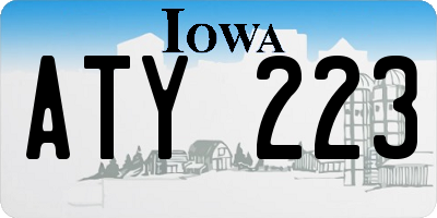 IA license plate ATY223
