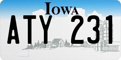IA license plate ATY231