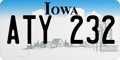 IA license plate ATY232