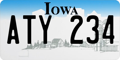 IA license plate ATY234
