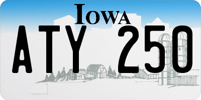 IA license plate ATY250