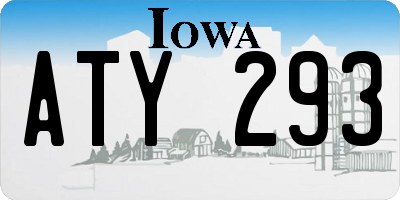 IA license plate ATY293