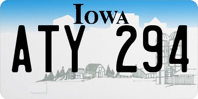 IA license plate ATY294