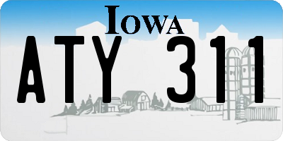 IA license plate ATY311