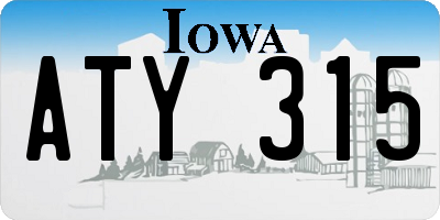 IA license plate ATY315