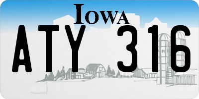 IA license plate ATY316