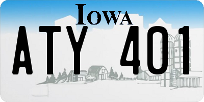 IA license plate ATY401