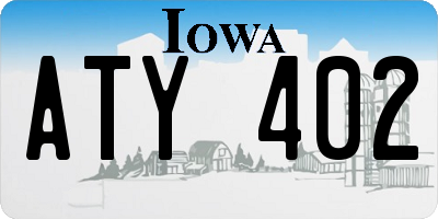 IA license plate ATY402