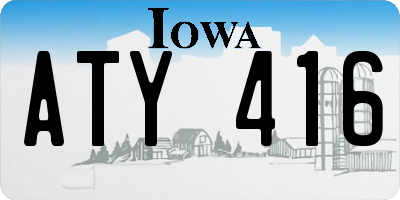 IA license plate ATY416