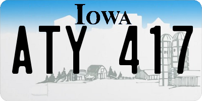 IA license plate ATY417