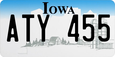 IA license plate ATY455