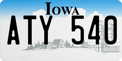 IA license plate ATY540
