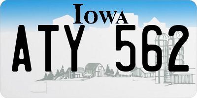 IA license plate ATY562