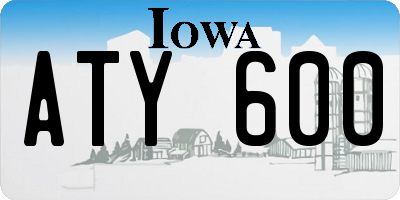 IA license plate ATY600