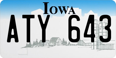 IA license plate ATY643