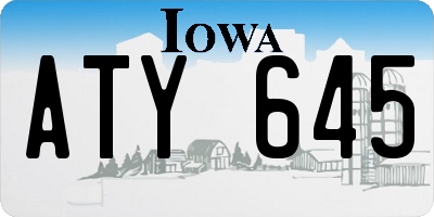 IA license plate ATY645