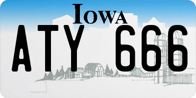 IA license plate ATY666