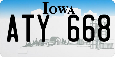 IA license plate ATY668