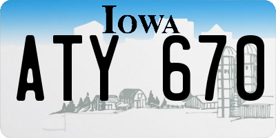 IA license plate ATY670