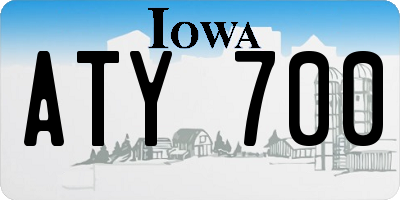 IA license plate ATY700