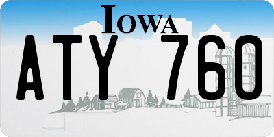 IA license plate ATY760