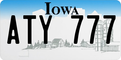 IA license plate ATY777