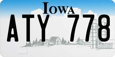 IA license plate ATY778