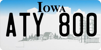IA license plate ATY800