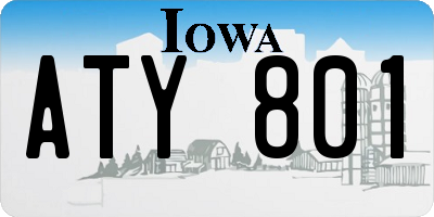 IA license plate ATY801