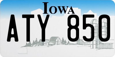 IA license plate ATY850