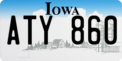 IA license plate ATY860