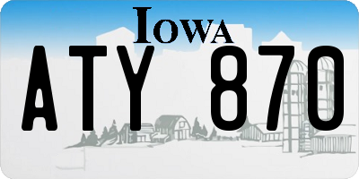 IA license plate ATY870